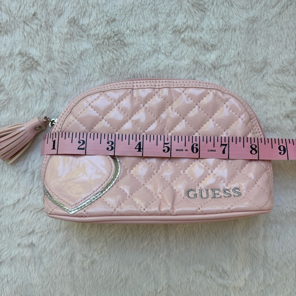 GUESS Blush Quilted Cosmetic Bag with Heart Accent - Picture 5 of 7